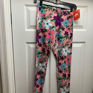 NWT Nike Adult  Floral Leggings - Pink with Multicolor Flowers